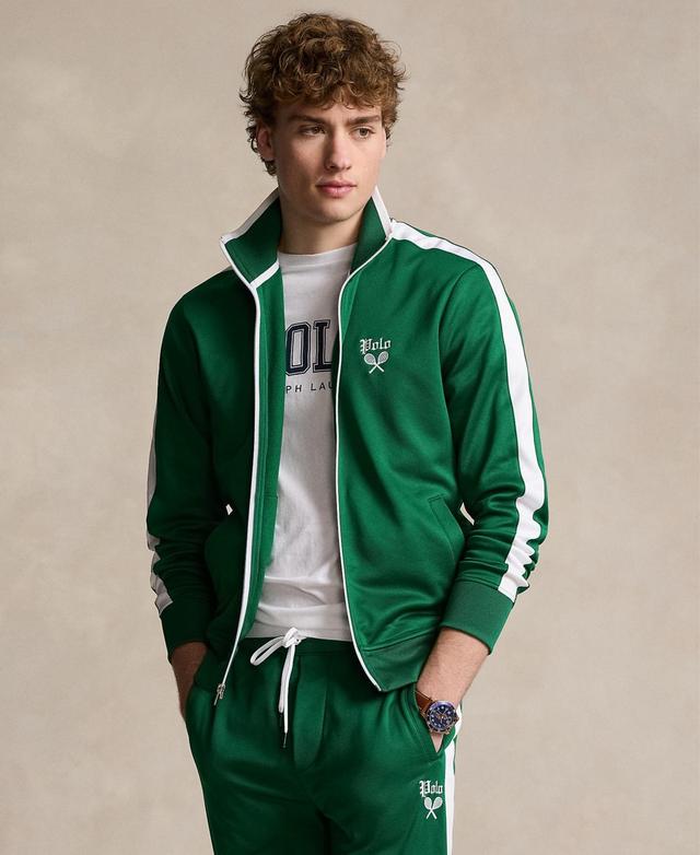 Polo Ralph Lauren Mens Embroidered Fleece Track Jacket - Tennis Green Product Image