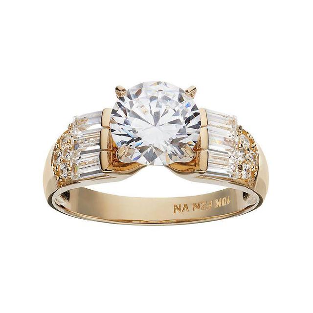 Cubic Zirconia 10k Gold Ring, Womens White Product Image