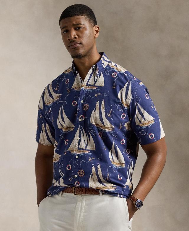 Men's Big & Tall Nautical-print Oxford Shirt In Helm Anchors Product Image