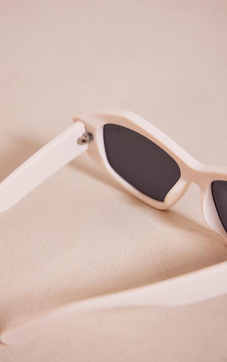 Cream Matte Abstract Cat Eye Sunglasses Product Image