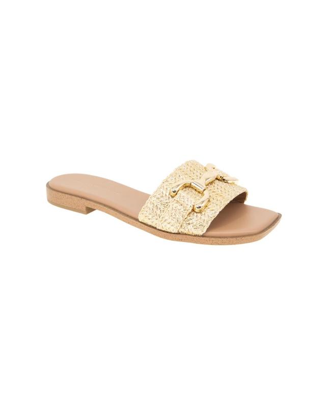 BCBGeneration Womens Lorma Raffia Slide Flat Sandals Product Image