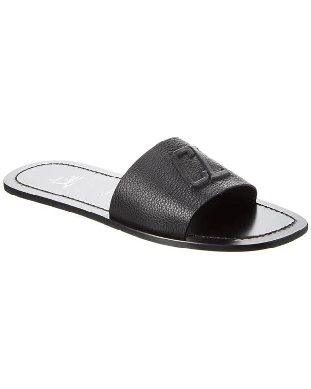 CHRISTIAN LOUBOUTIN Varsicool Leather Slides In Black Product Image