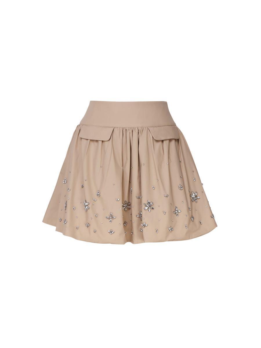 Embellished Mini Skirt In Beis Product Image