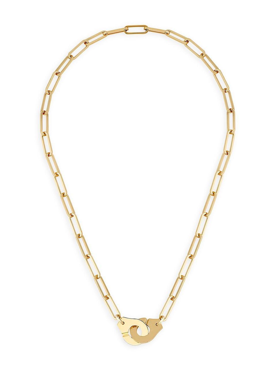 Womens Menottes Dinh Van R135 18K Yellow Gold Paper Clip Chain Necklace Product Image