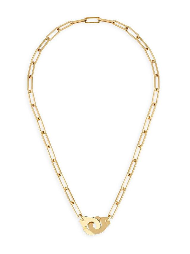 Womens Menottes Dinh Van R135 18K Yellow Gold Paper Clip Chain Necklace Product Image