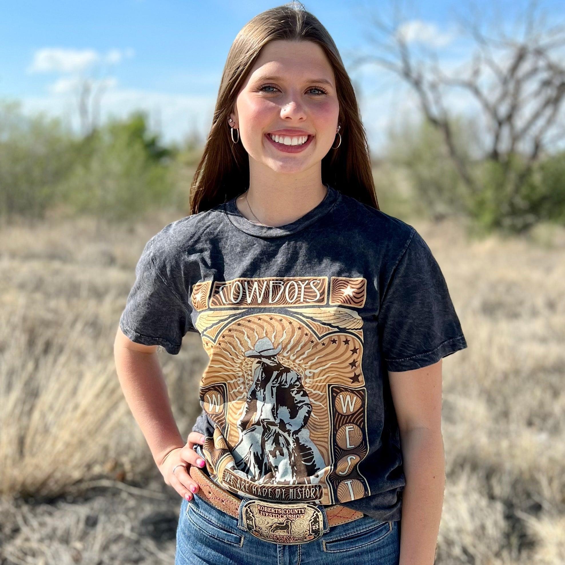 Mineral Washed Cowboy History Graphic Tee product image