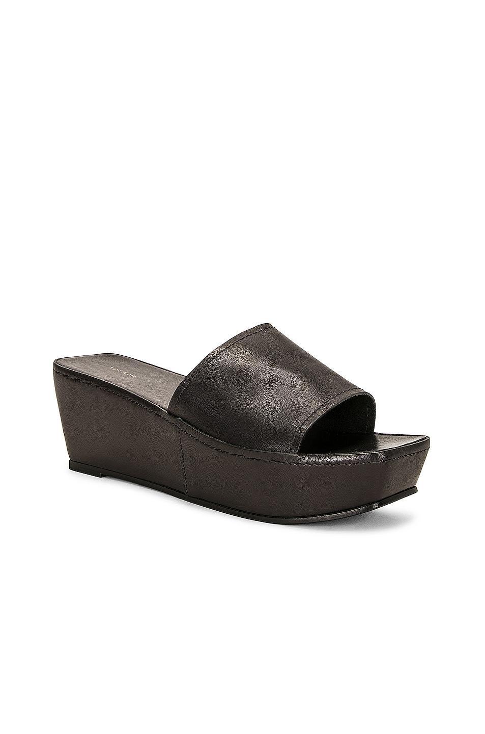 The Row Tate Slide Sandal in Black Product Image