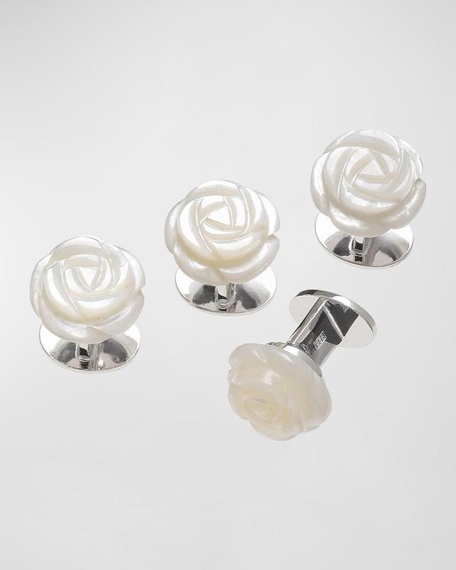 Mens Mother-of-Pearl Rose Shirt Studs Product Image