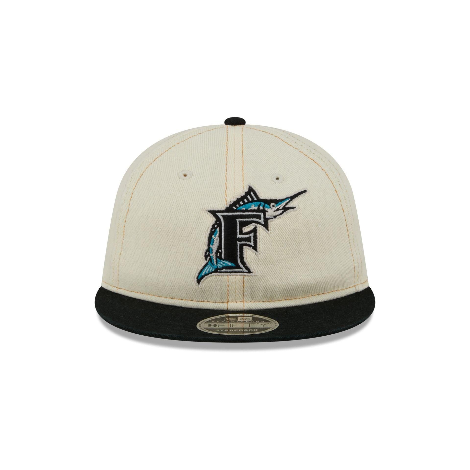 Miami Marlins Chrome Denim Retro Crown 9FIFTY Adjustable Hat Male Product Image