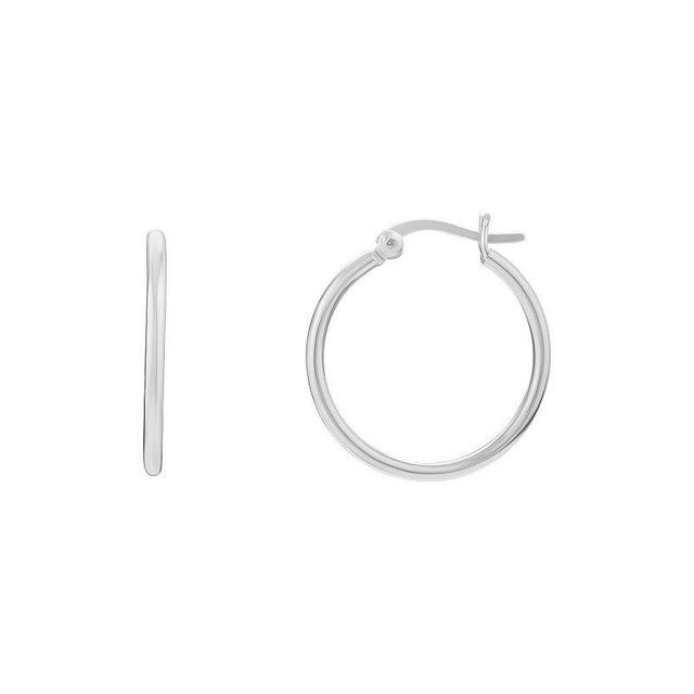 PRIMROSE Sterling Silver Hoop Earrings, Womens, Grey Product Image