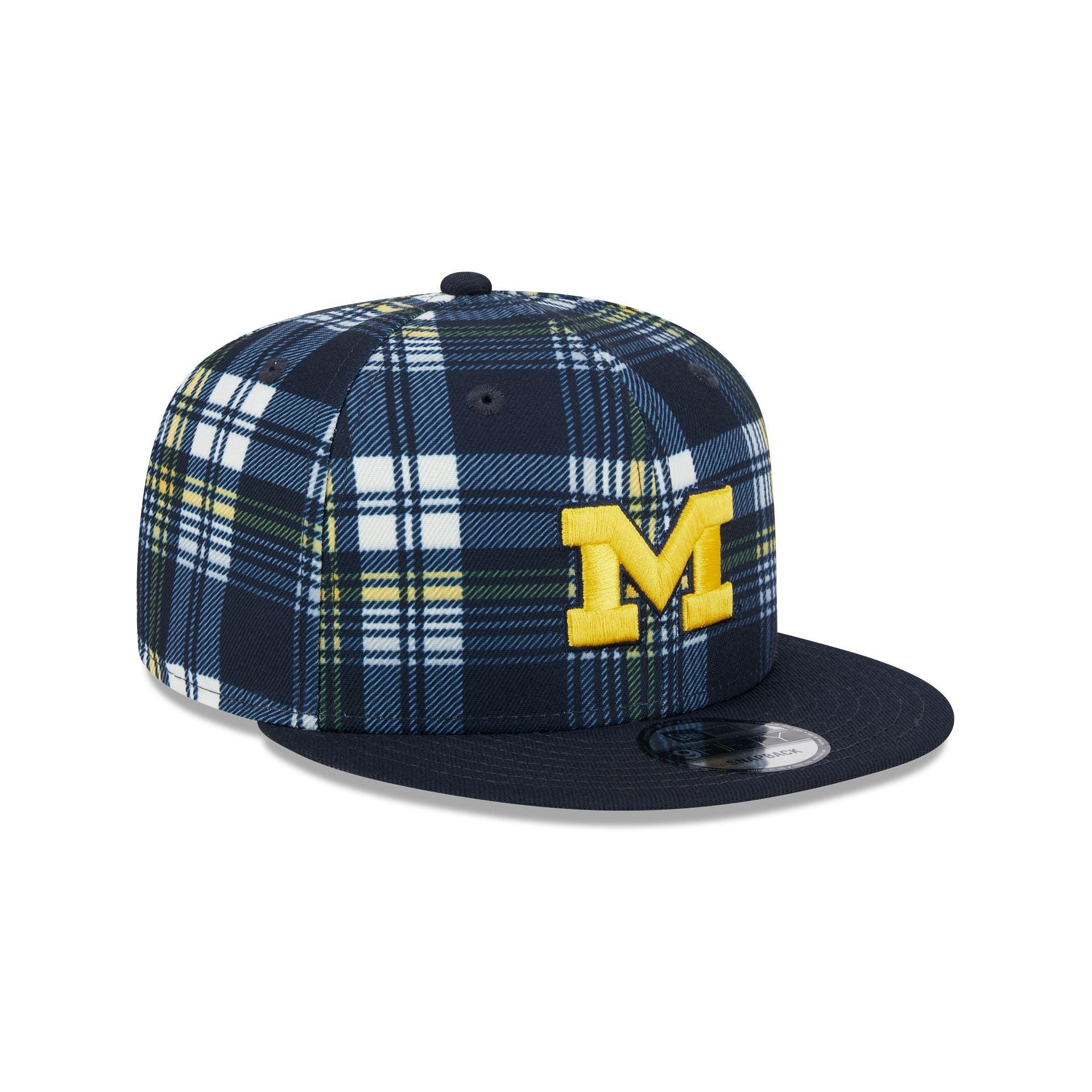 Michigan Wolverines Plaid 9FIFTY Snapback Hat Male Product Image