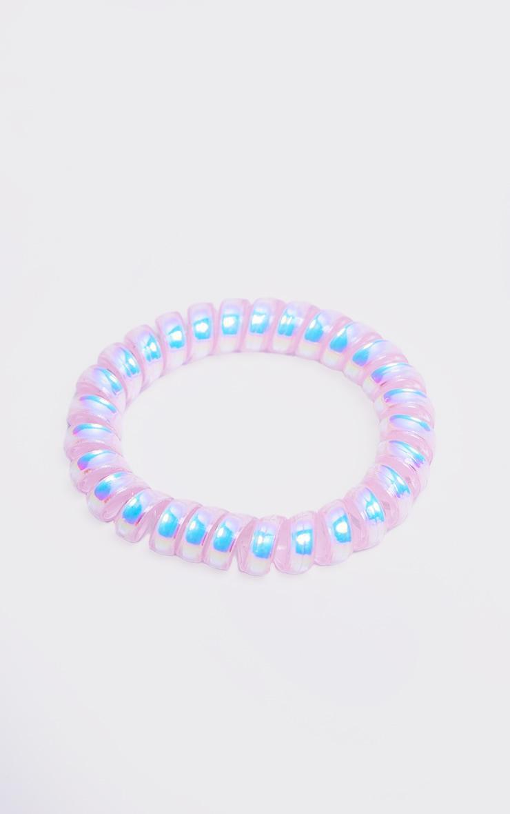 Pink Pearlescent Spiral Hair Tie Multipack Product Image