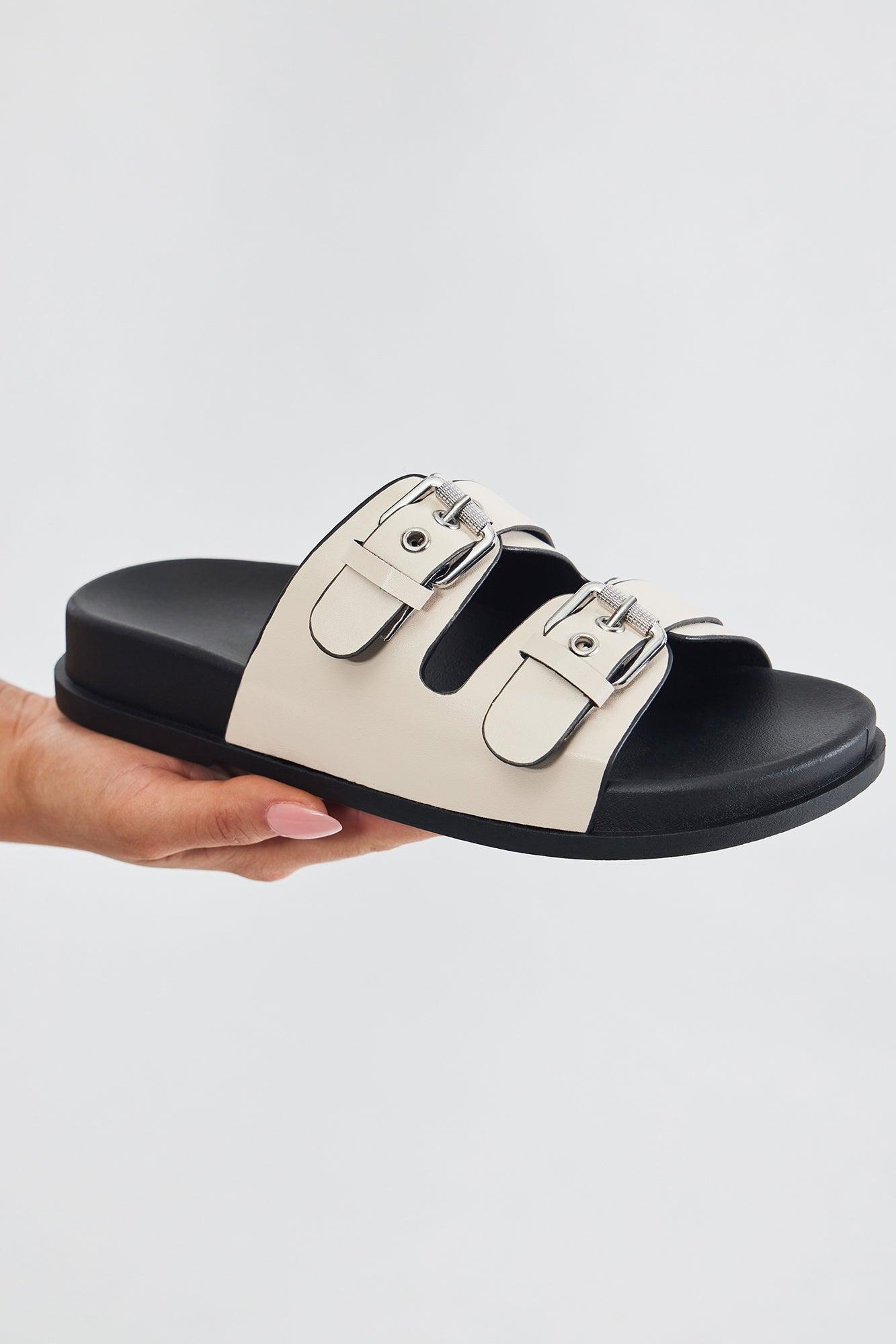 Jocie Flat Sandals - Ivory Product Image