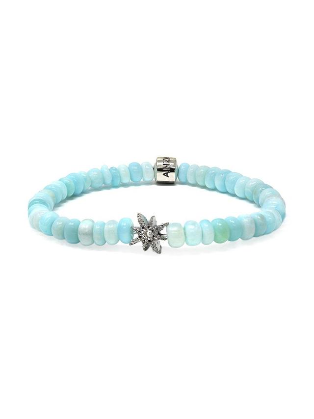 Womens Bohme Sterling Silver, Peruvian Opal & Topaz Beaded Stretch Bracelet Product Image