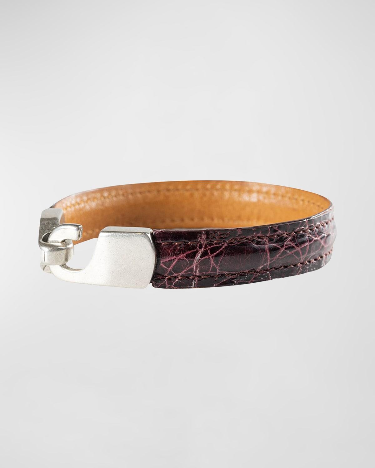 Mens Alligator Leather Bracelet Product Image