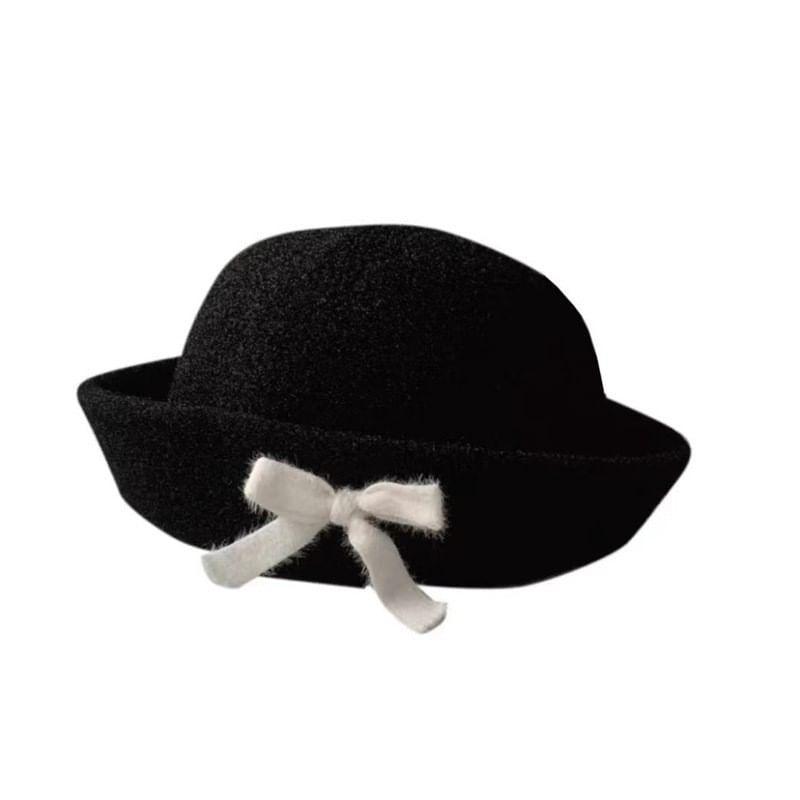 Plain Ribbon Knitted Bucket Hat Product Image