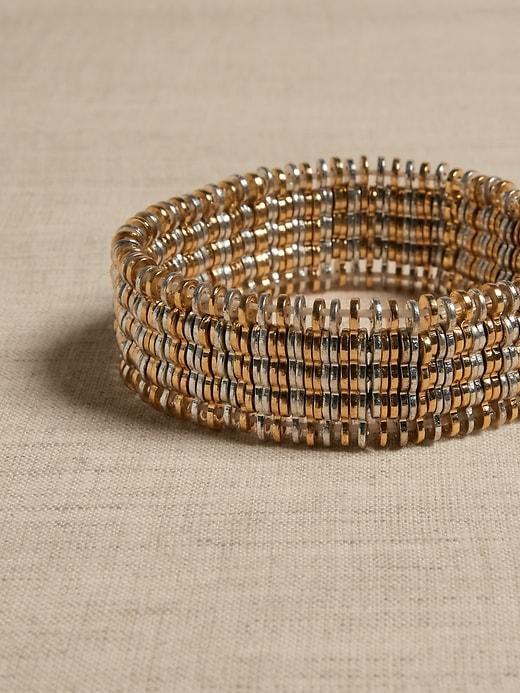 Mixed Metal Elastic Cuff &#124; Aureus + Argent Product Image