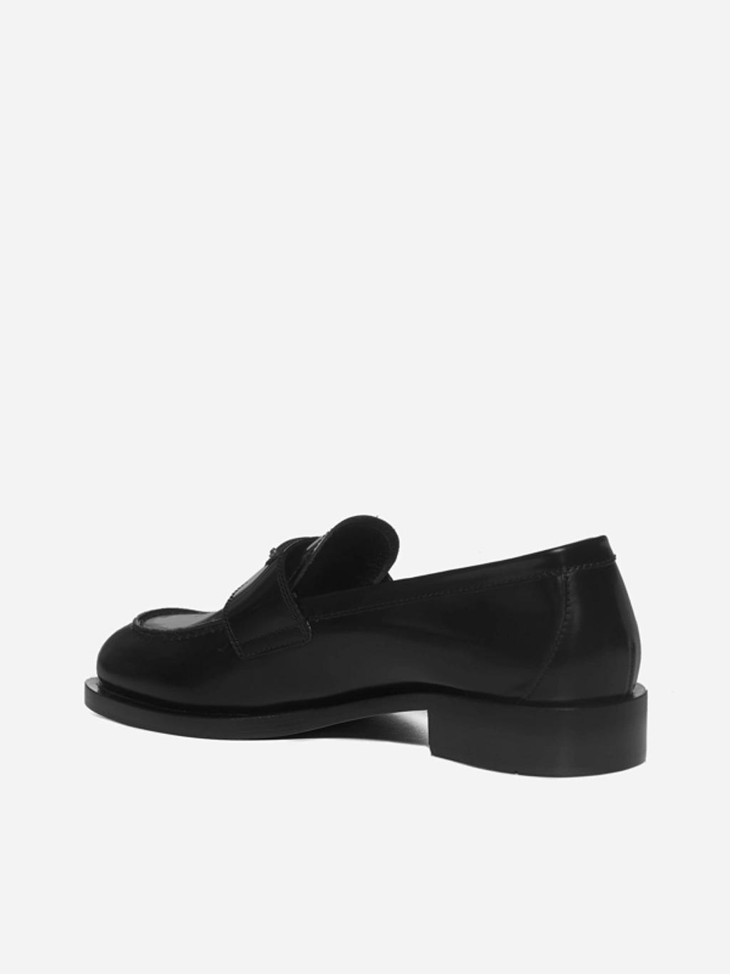 Logo-plaque Leather Loafers In Black Product Image