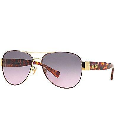 COACH Womens HC7059 58mm Violet Tortoise Aviator Sunglasses Product Image