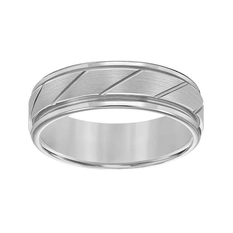 AXL Tungsten Carbide 7 mm Comfort Fit Mens Band White Tungsten Product Image