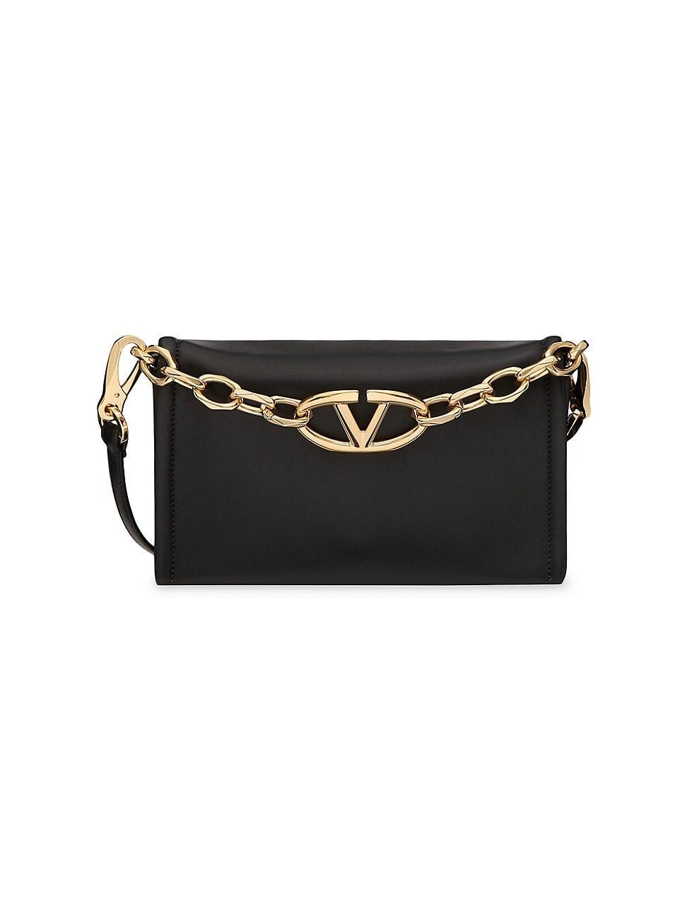 Womens VLogo Chain Clutch Bag in Nappa Leather Product Image