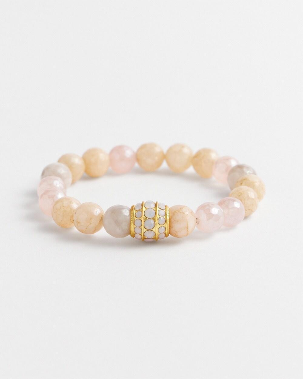 Blush Pavé Stretch Beaded Bracelet Product Image