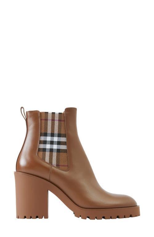 Allostock Leather Check Heeled Chelsea Booties Product Image