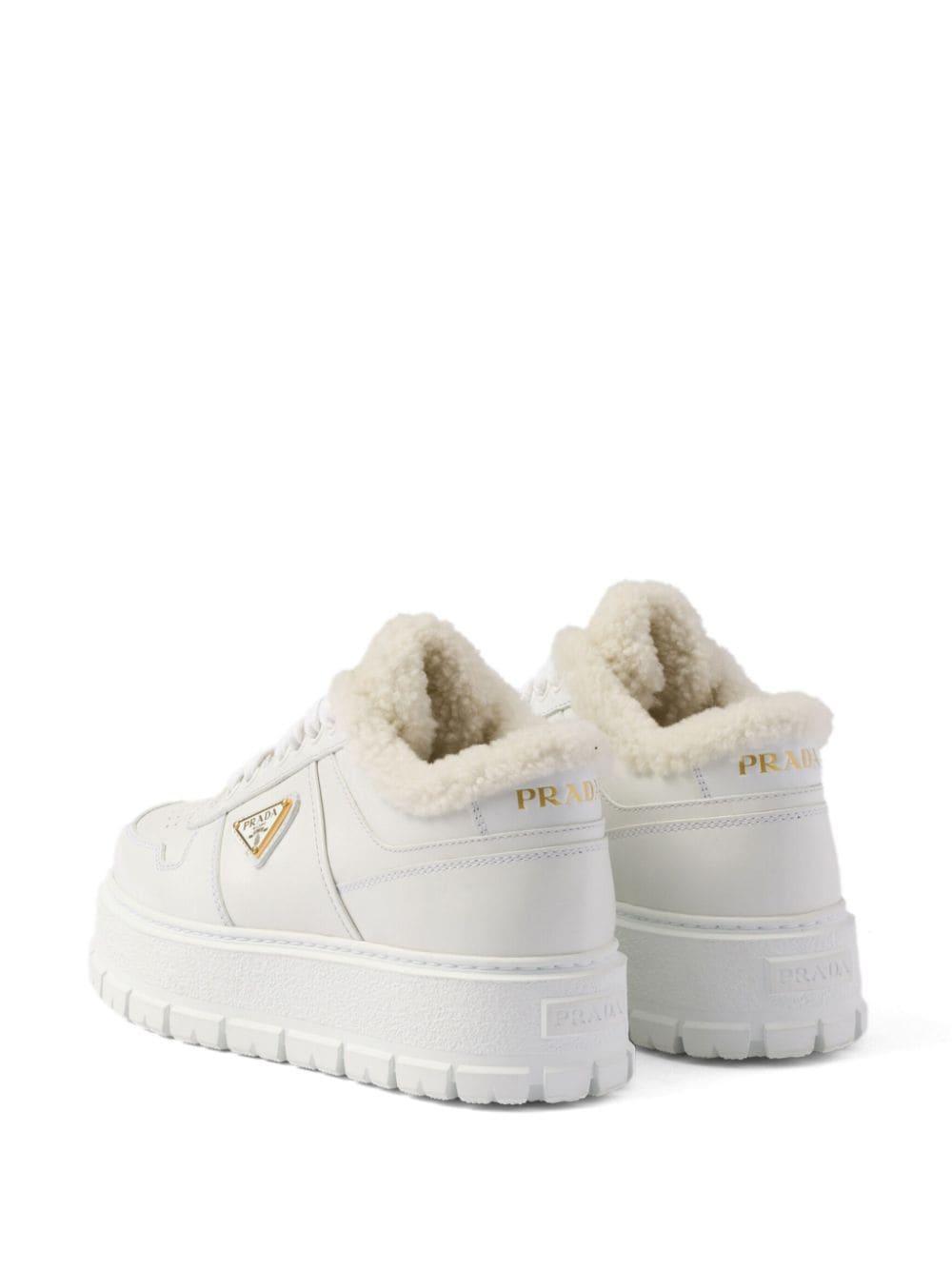 PRADA Leather Sneakers In White Product Image