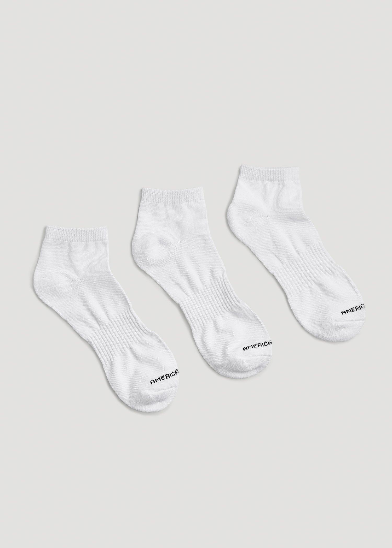 Men's Athletic Low Ankle Socks (X-Large Size: 13-15) | White 3 Pack Product Image