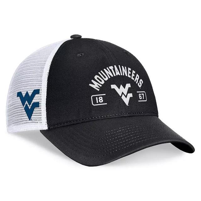 Top of the World Mens Black West Virginia Mountaineers Free Kick Trucker Adjustable Hat - Black, White Product Image