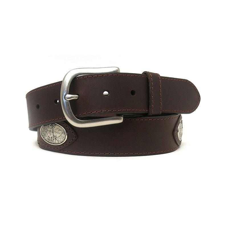 Mens Realtree Deer Conch Leather Belt Product Image