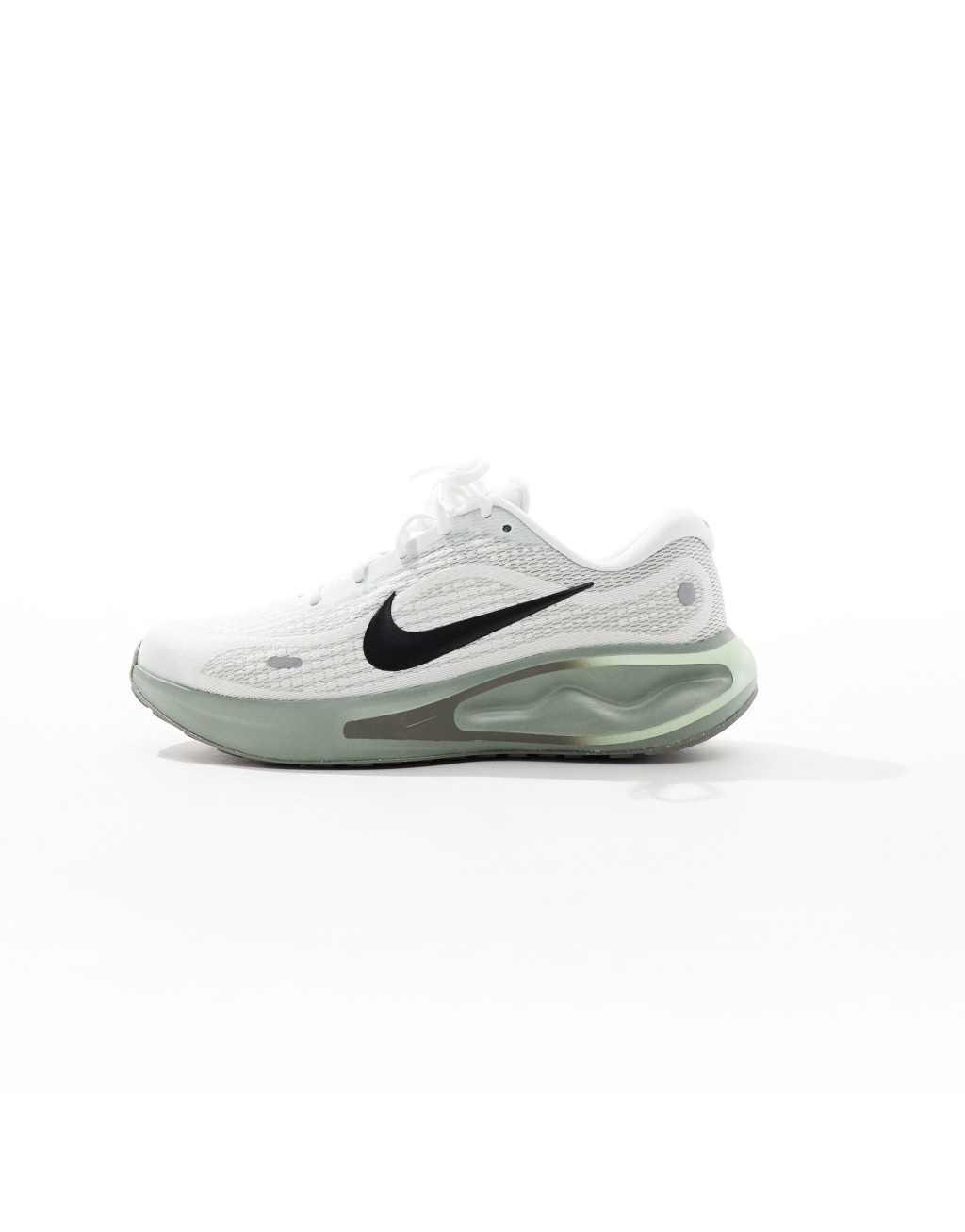 Nike Running Journey Run sneakers in white and light green Product Image