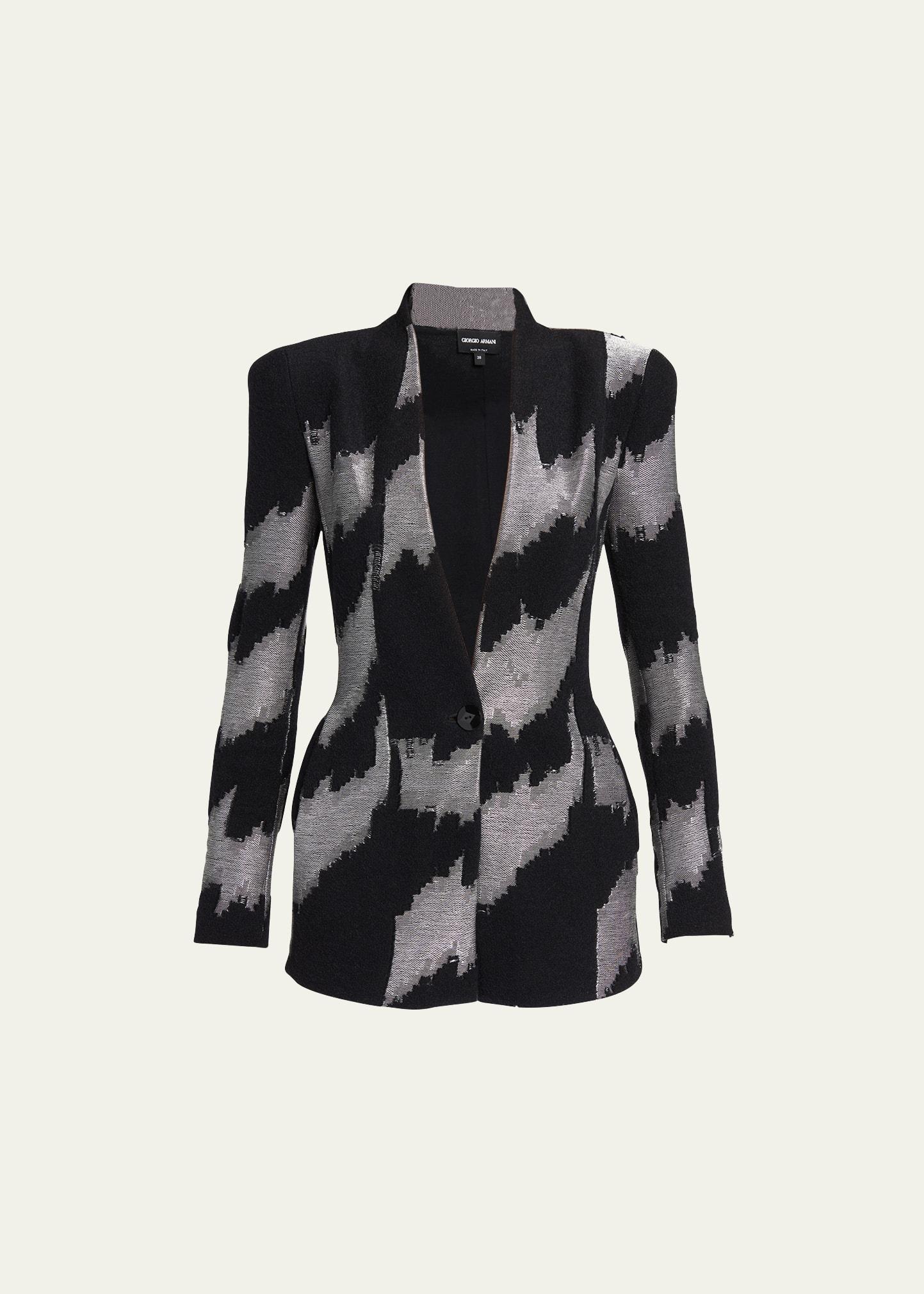 Womens Graphic Jersey One-Button Jacket Product Image