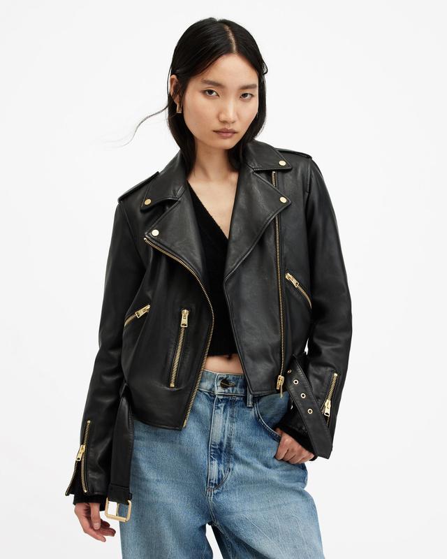 Balfern Leather Biker Jacket Product Image