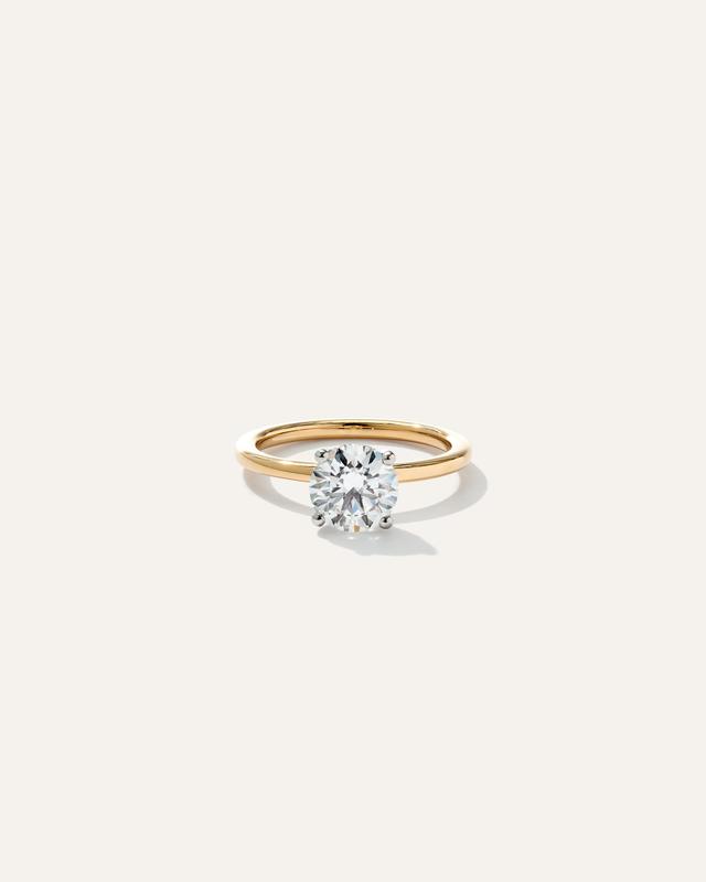 Lab Grown Diamond Round Petite Hidden Halo Engagement Ring Product Image