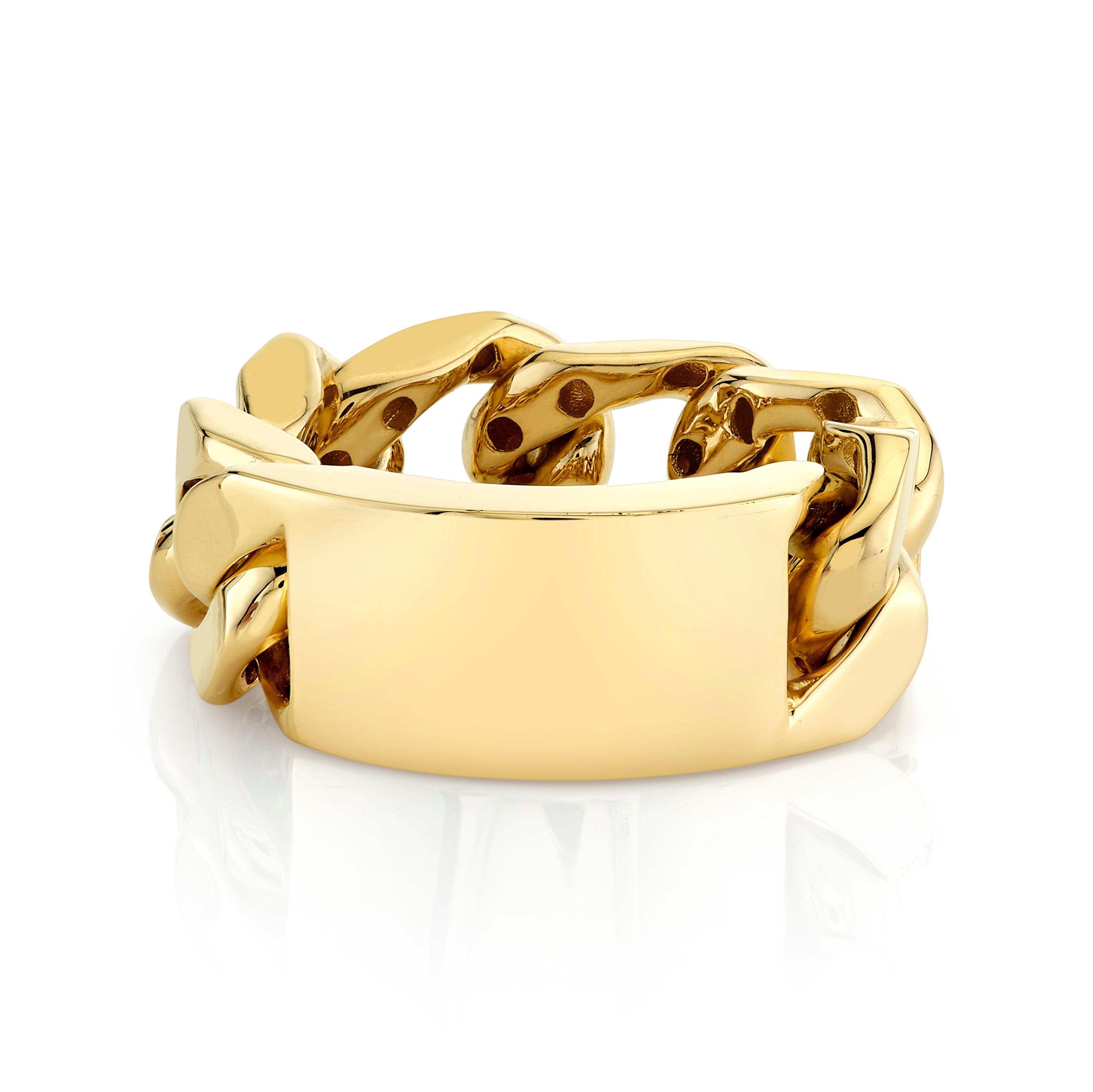 READY TO SHIP MEN'S SOLID GOLD ID LINK RING Male Product Image