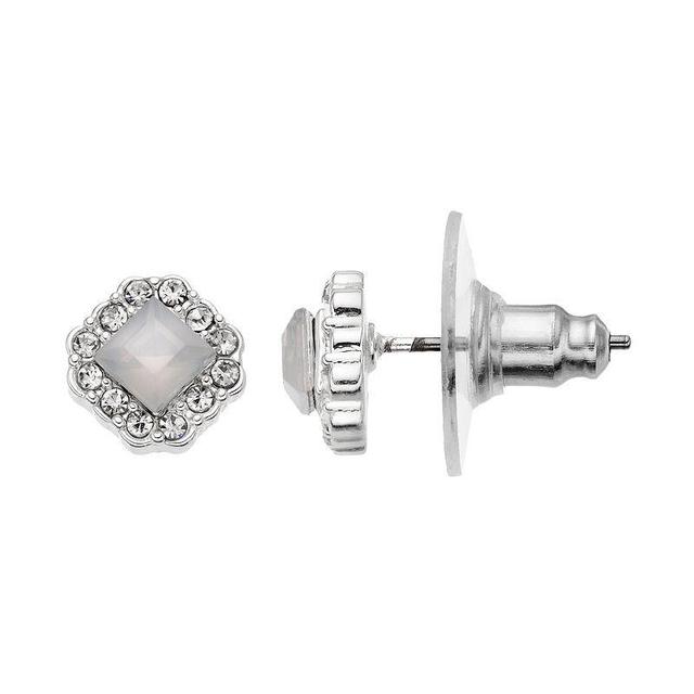 LC Lauren Conrad Simulated Opal Square Stud Earrings, Womens, White Product Image