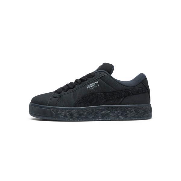 PUMA x COLLINA STRADA Suede XL Black Women's Sneakers in Flat Dark Grey/Black/Silver Product Image