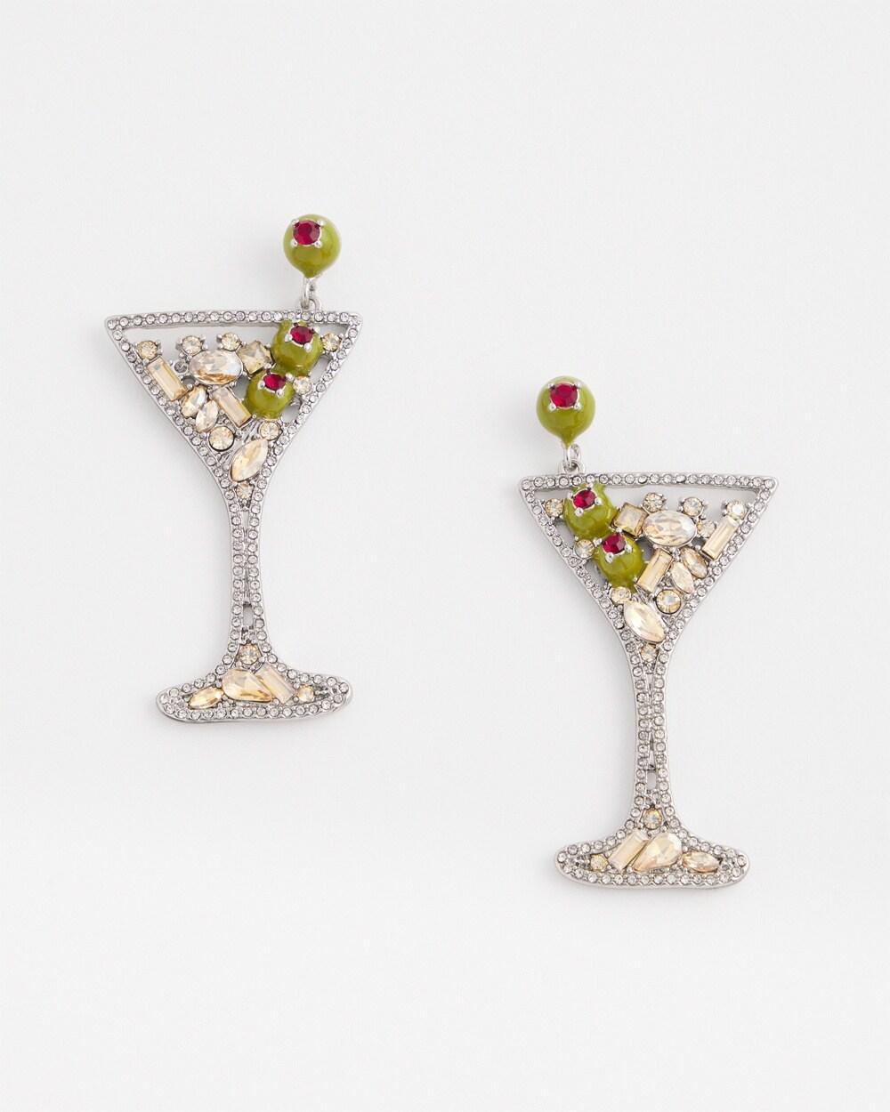 No Droop™ Embellished Martini Earrings Product Image