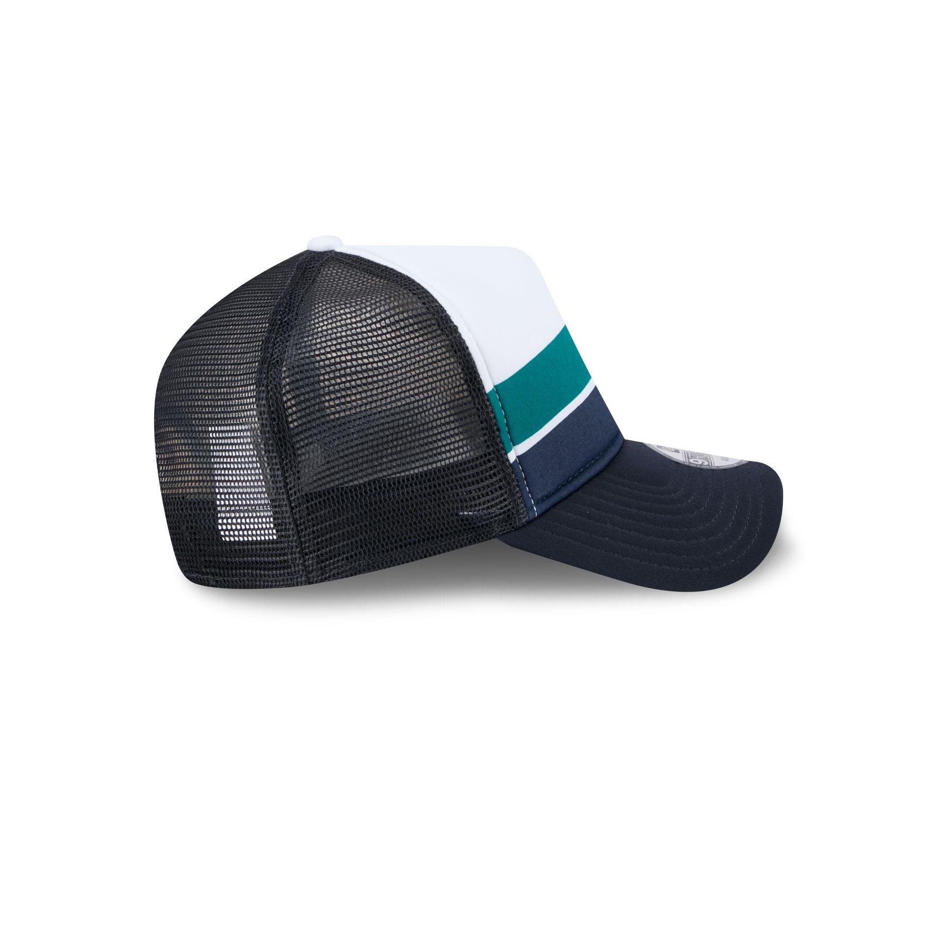 Seattle Mariners Color Block 9FORTY A-Frame Trucker Snapback Hat Male Product Image