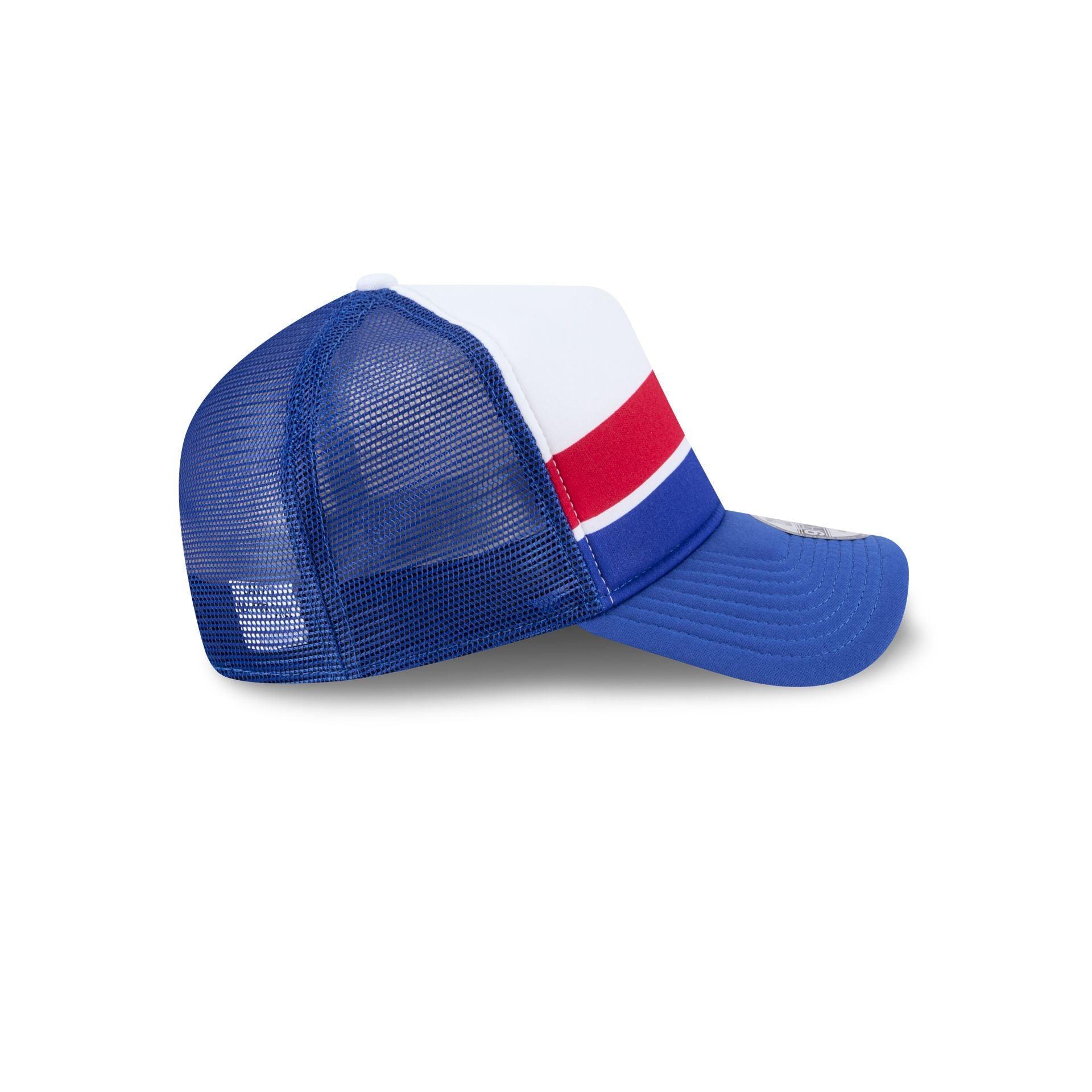 New York Giants Color Block 9FORTY A-Frame Trucker Snapback Hat Male Product Image