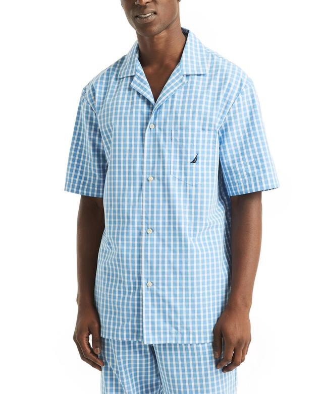 Nautica Mens Crafted Plaid Camp Sleep Pajama Shirt Product Image