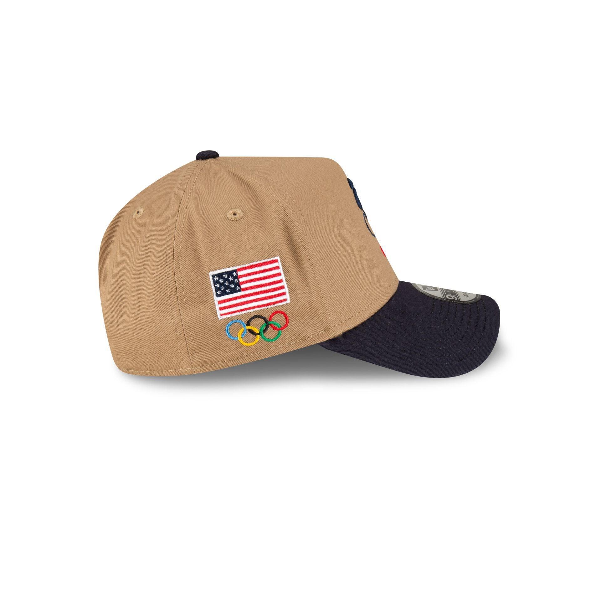 Team USA Cycling Khaki 9FORTY A-Frame Snapback Hat Male Product Image