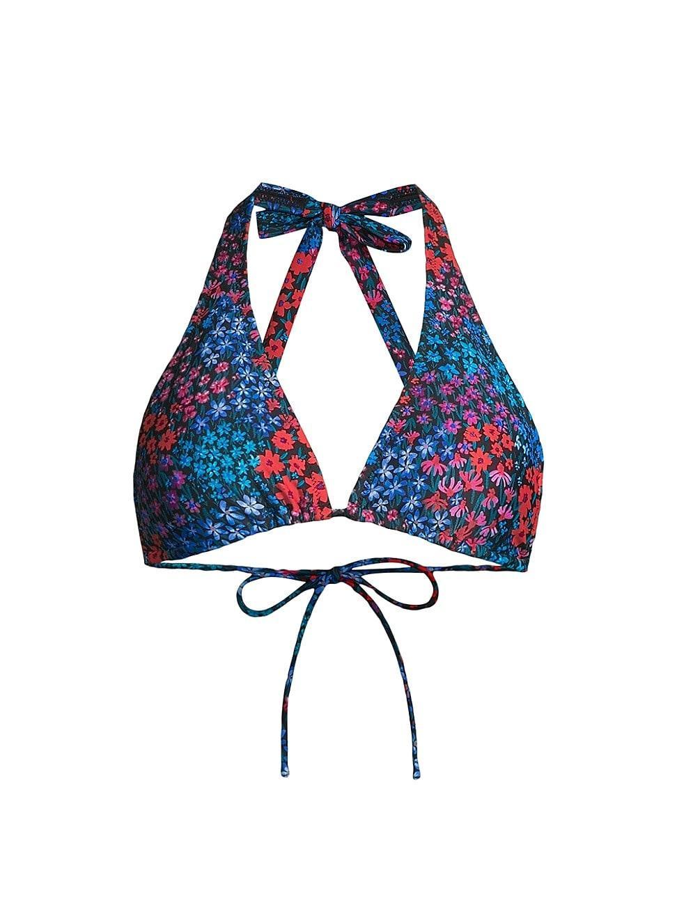 Womens Allison Floral Halter Bikini Top Product Image