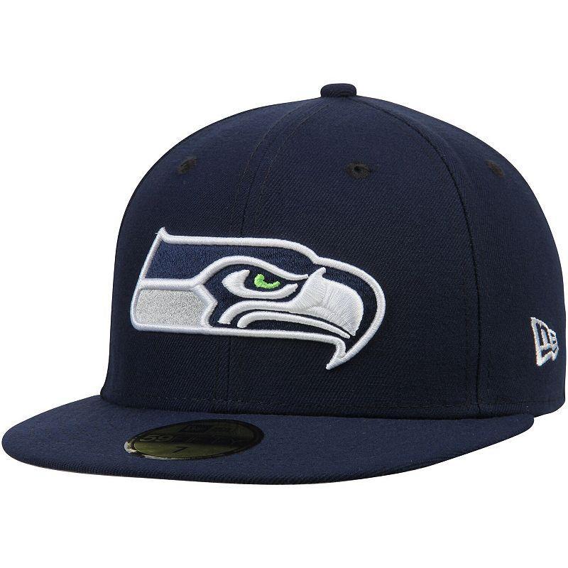 Mens New Era College Seattle Seahawks Omaha 59FIFTY Fitted Hat Blue Product Image