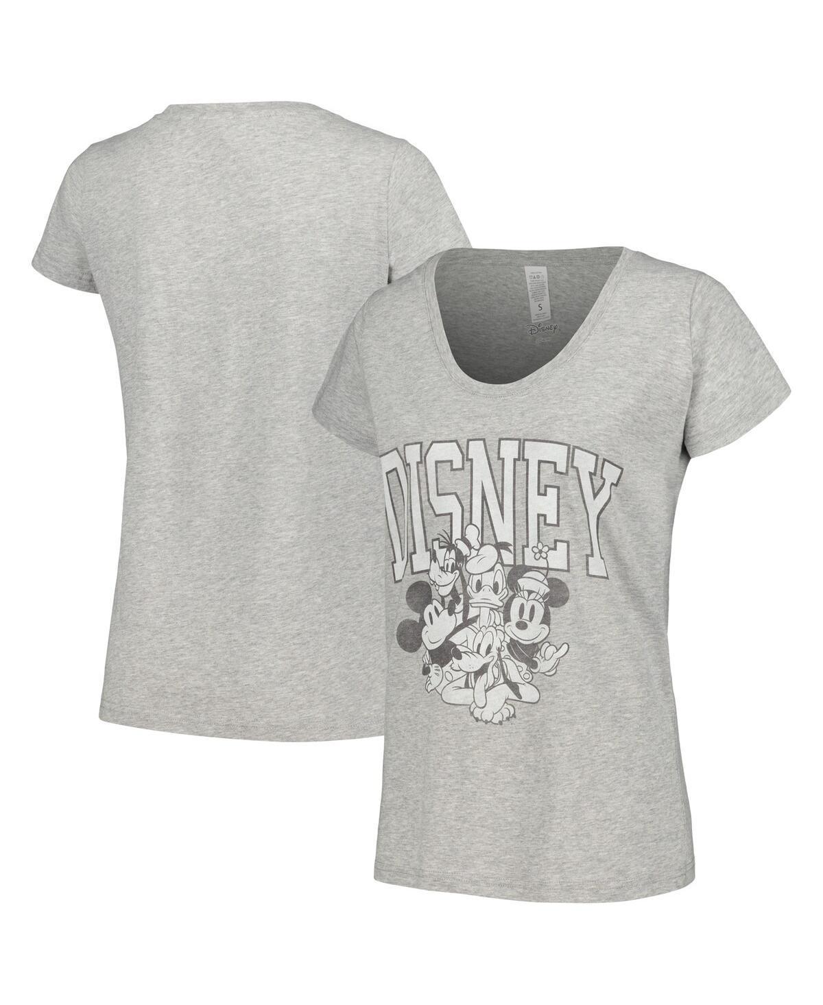 Disneys Juniors Mickey Mouse Group Tee, Girls Athletic Grey Product Image