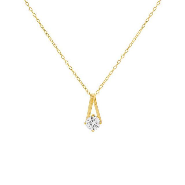 PRIMROSE Sterling Silver Cubic Zirconia Pendant Necklace, Womens, Yellow Product Image