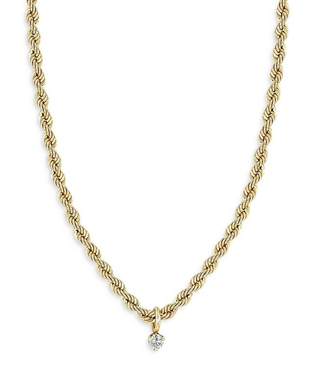 Womens Prong Diamonds 14K Yellow Gold & 0.1 TCW Diamond Pendant Necklace Product Image