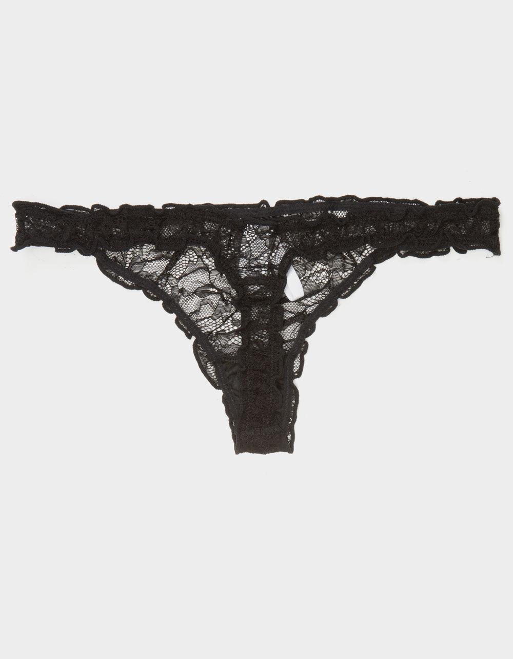 FULL TILT Lace Lettuce Edge Thong Product Image