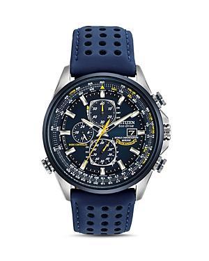 Citizen Mens World Chronograph A-T Blue Strap Watch Product Image